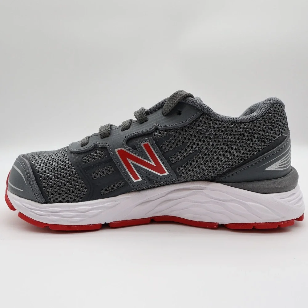 New Balance 680v2 Running Shoes Boys 12.5 Grey Mesh TechRide YP680LR Sneaker